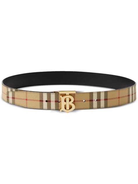 burberry joe check pattern belt|Burberry TB Reversible Check E.